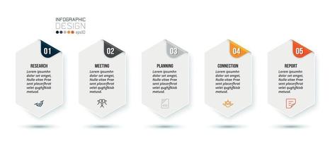 modelo de infográfico de negócios com projeto de etapa ou opção. vetor