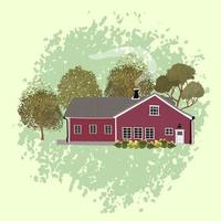 ilustração em vetor colorida de casa no estilo escandinavo. use esta imagem como elemento para o seu design