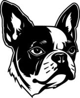 boston terrier - minimalista e plano logotipo - ilustração vetor