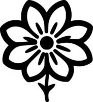 flor, minimalista e simples silhueta - ilustração vetor