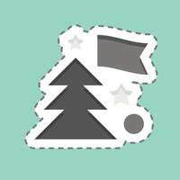 adesivo linha cortar feriados. relacionado para fotos e ilustrações símbolo. simples Projeto ilustração vetor