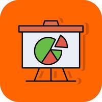 analytics preenchidas laranja fundo ícone vetor