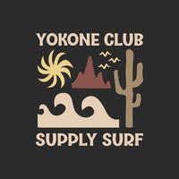 explorando surfar com uma japonês torção groovy Ásia camiseta Projeto vetor