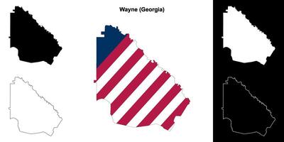 Wayne condado, geórgia esboço mapa conjunto vetor