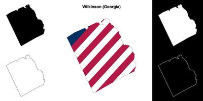 wilkinson condado, geórgia esboço mapa conjunto vetor