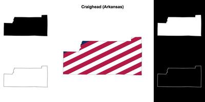 craighead condado, Arkansas esboço mapa conjunto vetor