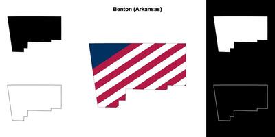 dobrado condado, Arkansas esboço mapa conjunto vetor