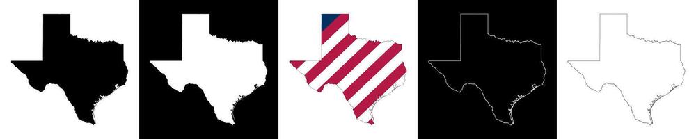 texas Estado esboço mapa conjunto vetor