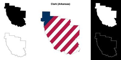 Clark condado, Arkansas esboço mapa conjunto vetor