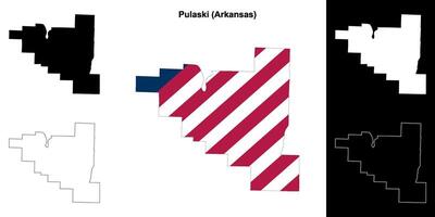 Pulaski condado, Arkansas esboço mapa conjunto vetor