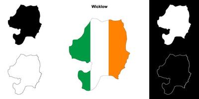 Wicklow município esboço mapa conjunto vetor