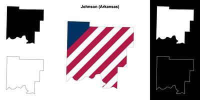 johnson condado, Arkansas esboço mapa conjunto vetor