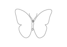 vôo borboleta contínuo solteiro linha desenhando digital ilustração vetor