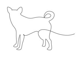 contínuo solteiro linha desenhando do cachorro Prêmio ilustração vetor