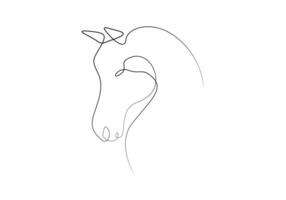 cavalo contínuo 1 linha desenhando do Prêmio ilustração vetor