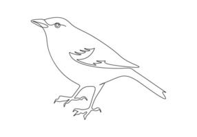 pássaro solteiro linha desenhando digital ilustração vetor