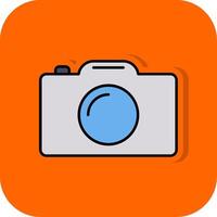 Câmera preenchidas laranja fundo ícone vetor