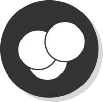 interseção glifo cinzento círculo ícone vetor