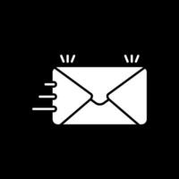 ícone invertido de glifo de envelope vetor