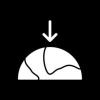 ícone invertido de glifo de gravidade vetor