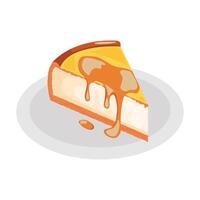 bolo de queijo ilustração Como sobremesa vetor