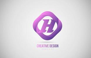 logotipo de letra do alfabeto h rosa. modelo de design criativo para ícone vetor