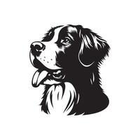 uma fofa cachorro silhueta Preto e branco arte ilustração vetor