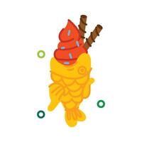 na moda taiyaki cone vetor