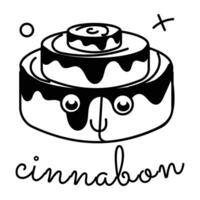 na moda cinnabon lista vetor