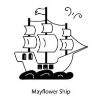 na moda mayflower navio vetor