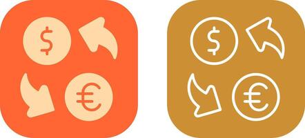 design de ícone de troca de moeda vetor