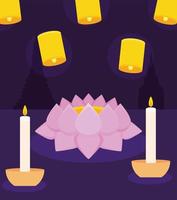 ilustração de loy krathong vetor