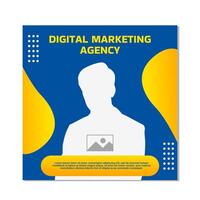azul e amarelo social meios de comunicação postar modelo Projeto para digital marketing. vetor