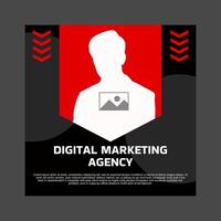 Preto e vermelho social meios de comunicação postar modelo Projeto para digital marketing promoção. vetor