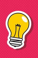 ícone de estilo pop art de lâmpada vetor