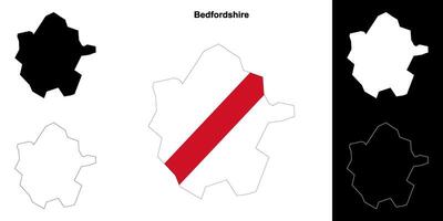 bedfordshire em branco esboço mapa conjunto vetor