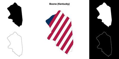 boone condado, Kentucky esboço mapa conjunto vetor