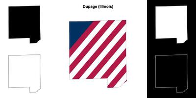 duplicação condado, Illinois esboço mapa conjunto vetor