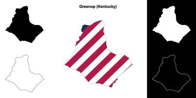 verde condado, Kentucky esboço mapa conjunto vetor