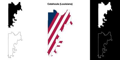 catahoula freguesia, louisiana esboço mapa conjunto vetor