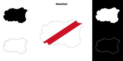 Wakefield em branco esboço mapa conjunto vetor