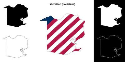 vermelhão freguesia, louisiana esboço mapa conjunto vetor