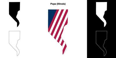 papa condado, Illinois esboço mapa conjunto vetor