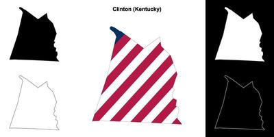 Clinton condado, Kentucky esboço mapa conjunto vetor