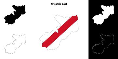 Cheshire leste em branco esboço mapa conjunto vetor