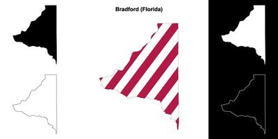 Bradford condado, florida esboço mapa conjunto vetor