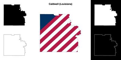 caldwell freguesia, louisiana esboço mapa conjunto vetor