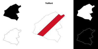 trafford em branco esboço mapa conjunto vetor