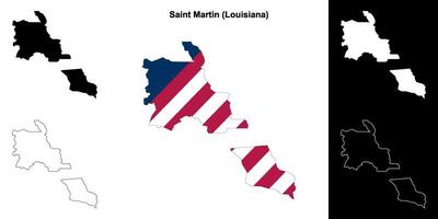 santo Martin freguesia, louisiana esboço mapa conjunto vetor