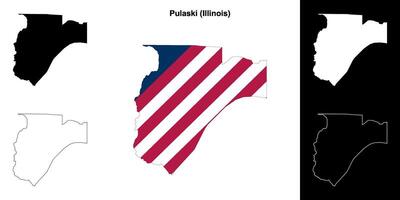 Pulaski condado, Illinois esboço mapa conjunto vetor